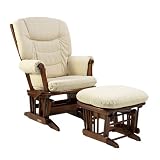 Dutailier Sleigh Glider and Ottoman - Chestnut