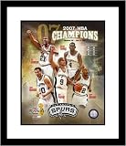 Bruce Bowen, Tim Duncan, Manu Ginobili, Michael Finley and Tony Parker San Antonio Spurs - 2007 NBA Champs Collage - Framed 8x10 Photograph