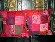 Christmas Gift-2 Maroon Patch Work Sari Toss Pillow Cushion Covers Free Shipping