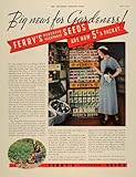 1921 Ad Ferry's Purebred Seeds Garden Vegetable Flower - Original Print Ad
