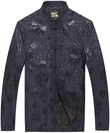 New old Chinese family name wind Chinese men's jacket bule XXXL