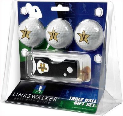 Vanderbilt Commodores 3 Golf Ball Gift Pack W/ Spring Action Tool - Ncaa College Athletics
