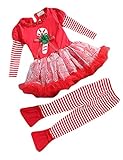 (スーパーモダン)Super Modernクリスマス コスチューム 2点セット 長袖 ガールズ 子供用 キッズ 可愛い 衣装子供 90~130cm コットン生地 子供服 クリスマスプレゼント 演出服 