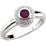 14K White Gold Ruby and Diamond Ring
