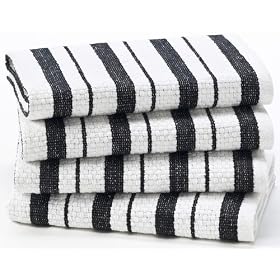 Buy Black Stripe - 4 Pack Oversized Dish Cloth sets in Spice by Cotton Craft - Size 15x15 - Pure 100%... by Cotton Craft