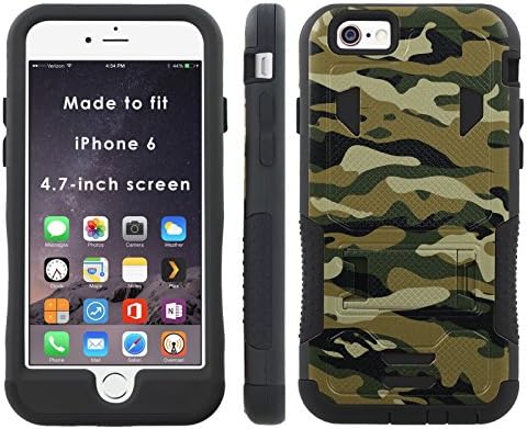 Army Camo Green Tan - Mobiflare iPhone 6 iPhone 6S (4.7 inch Screen) Flak Jacket Dual Armor with Kick-stand