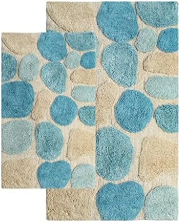 Flhome Stone Pattern Soft Non-Slip Pad Pack of 2