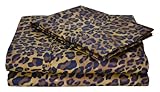 Regal Collection 300-Thread-Count Leopard Print Twin Sheet Set, Brown