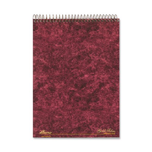 Ampad 20-813R Gold Fibre , Wirebound  Pad, Size 8-1/2x11-3/4, Legal Ruling With Numbered Spaces, Name & Date