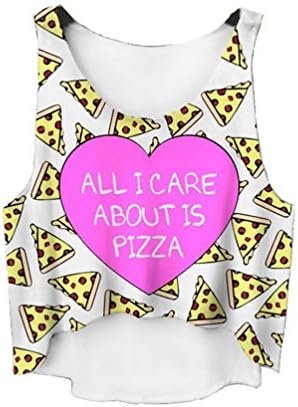 All I Care About Is Yellow Pizza Ladies Printed T-Shirt Women Juniors Tank Top