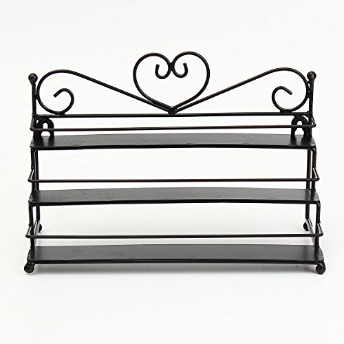 DancingNail 3 Tier Nail Polish Lipstick Display Makeup Tool Rack Table Top Organizer Metal Heart Design