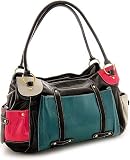 Oversized Black, Blue and Hot Pink Nicole Lee Satchel
