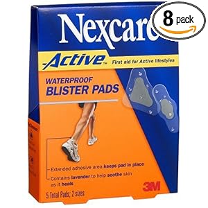 Nexcare Active Waterproof Blister Pads, 5-Count Boxes (Pack of 8) by Nexcare