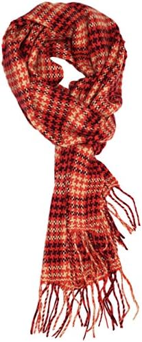 Modern Minute - Cashmere Feel Mini Houndstooth Checker Plaid Scarf