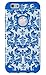 DandyCase iPhone 6, 2in1 Hybrid High Impact Hard Blue & White Flower Pattern + Silicone Case Cover for Apple iPhone 6 (4.7