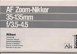 Nikon AF Zoom Nikkor 35-135mm f/3.5-4.5 Lens Instruction Manual