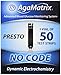 AgaMatrix Presto Test Strips, 50 Count (Pack of 1) | Use with AgaMatrix Presto Blood Glucose Monitor Only | Not for use with Other Meters | 1 Box, 50 Diabetes Test Strips