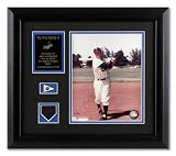 Pee Wee Reese Los Angeles Dodgers Framed 8x10 Photograph with Game Used Baseball Piece, Team Medallion and Descriptive Plate