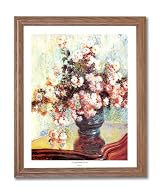 Claude Monet French Flowers Vase Home Decor Wall Picture Oak Framed Art Print