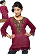 Fine Georgette Kurti , Shimer liner, Handworked Neckline, Daaman