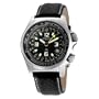 Torgoen Swiss Men's T06101 Pilot Computer E6B Dual Time Zone Leather Strap Watch