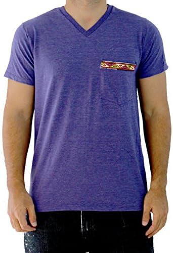 Color Latino MEN'S V-NECK - Aztec - Purple, X-Large