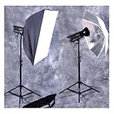 DMKFoto 600ws Studio Monolight 2 Light Set with Softbox and Umbrella
