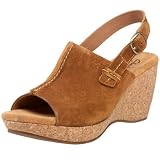 Clarks Women's Harwich Middy Slingback Sandal,Light Brown Suede,12 M US