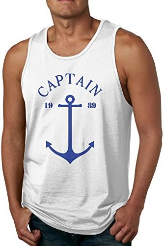 Mens Captain Anchor 1989 Logo Cool Design Art Cartoon Tank Top Shirt