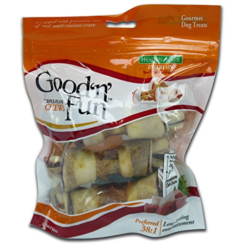 Healthy Hide Good N Fun 3-Pack Pork/Beef and Chicken Bones Treat, 4-Inch
