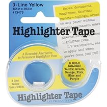 Highlighter Tape 1/2"X393"-Yellow