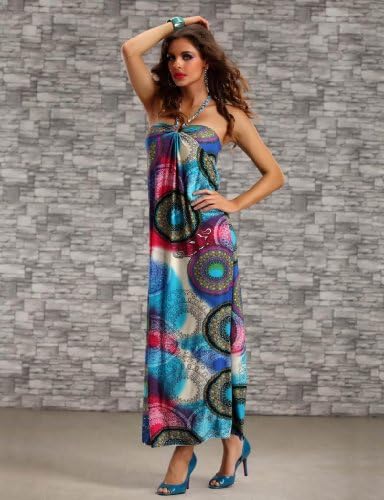 Xueyi Women's Beachwear Spring Summer Maxi Long Dress Flower 4197 Size XXL Colorful7