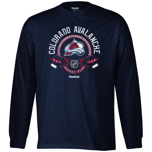 Reebok Colorado Avalanche The Main Attraction Long Sleeve T-Shirt - Navy Blue (Large)