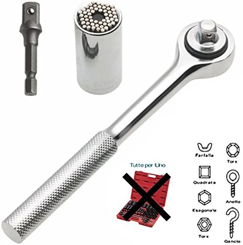 Gator Grip Set Hitecere Professional Grade Universal Socket Wrench Gator Grip Universal Socket Adapter micro fasteners with Power Drill Adapter and Handle