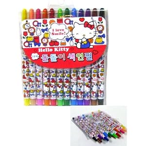 New Hello Kitty Twistables Crayons Classic 12 Colors & stickers