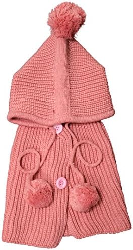 Bot Knit Cute Baby Girls boys Weave Knit Hat Cape Coat Scarf Set Shawl Cloak (C-Pink)