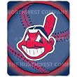 Cleveland Indians Light Weight Fleece MLB Blanket (Flashball Series) (50x60")"