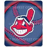 Cleveland Indians Light Weight Fleece MLB Blanket (Flashball Series) (50x60)