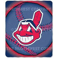 Cleveland Indians Light Weight Fleece MLB Blanket (Flashball Series) (50x60")"