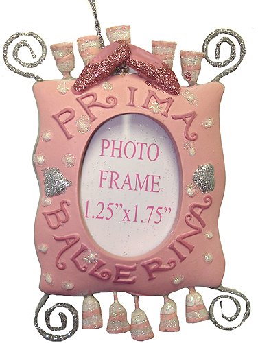 Pink Silver Prima Ballerina Picture Frame Christmas Ornament W7112 Pink Silver Prima Ballerina Picture Frame Christmas Ornament W7112