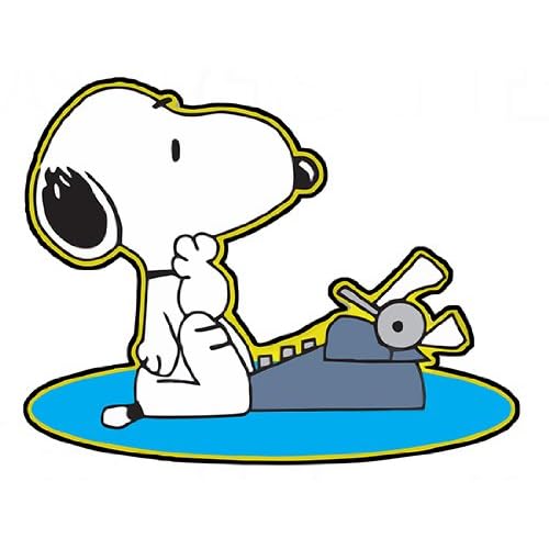 Snoopy At Typewriter Bumper Sticker peanuts charlie brown 5.5" X 4"AmazonEverything Else