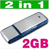 Mini 2GB Flash 2 in 1 Memory Stick USB Keychain Sensitive Digital WAV Voice Sound Audio Recorder 2 G