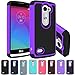 LG Leon Case, LG Tribute 2 Case, LK [Shock-Absorption] Hybrid Dual Layer Armor Defender Protective Case Cover for LG Leon / LG Tribute 2 (Purple)