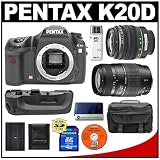 cheap Pentax K20D Digital SLR Camera with Pentax SMC DA 18-55mm AL II Zoom Lens + Tamron 70-300mm Di LD Macro Lens + Pentax D-BG2 Battery Grip + 4GB SDHC Card + Spare D-LI50 Battery + Case + Cameta Bonus Accessory Kit