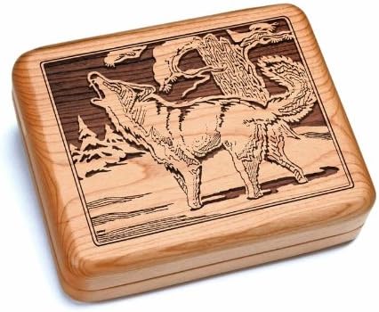 Music Box 5x6" - Wolf Howling - Ode to Joy