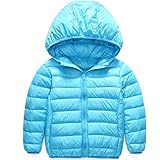 AKSSWEET 子供服 ダウンコート ダウンジャケット キッズ ベビー ジャケット 無地 フード付き ベビー服 女の子 男の子 子ども アウター 防寒 無地 軽量 冬 100～160cm 全8色 (