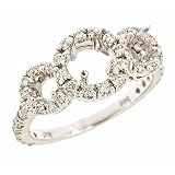 0.71ct Diamond Vintage Style Engagement Semi Mount Ring 14K White Gold (VS Clarity, F Color)