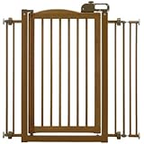 Richell Wood One-Touch Pet Gate, Autumn Matte Finish