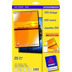 Avery Zweckform J7436 DVD Einleger 273x183mm wei� matt mikroperforiert: 25 Blatt