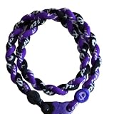 Phiten Custom Tornado Necklace - Purple with Black 18 Finished Length